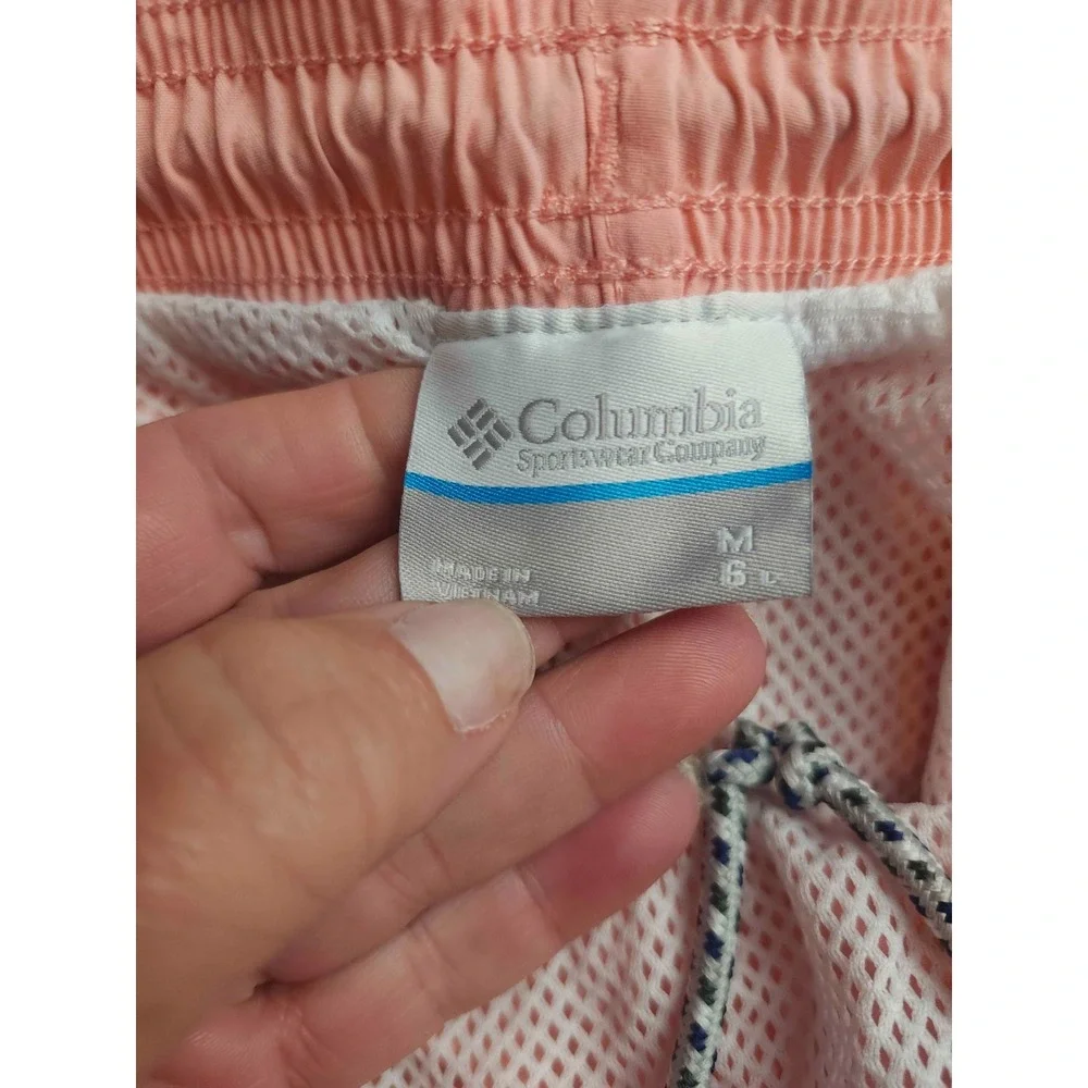 Columbia PFG Swim Trunks Mens Medium Pink Beach Coastal Mesh Lined Resortwear